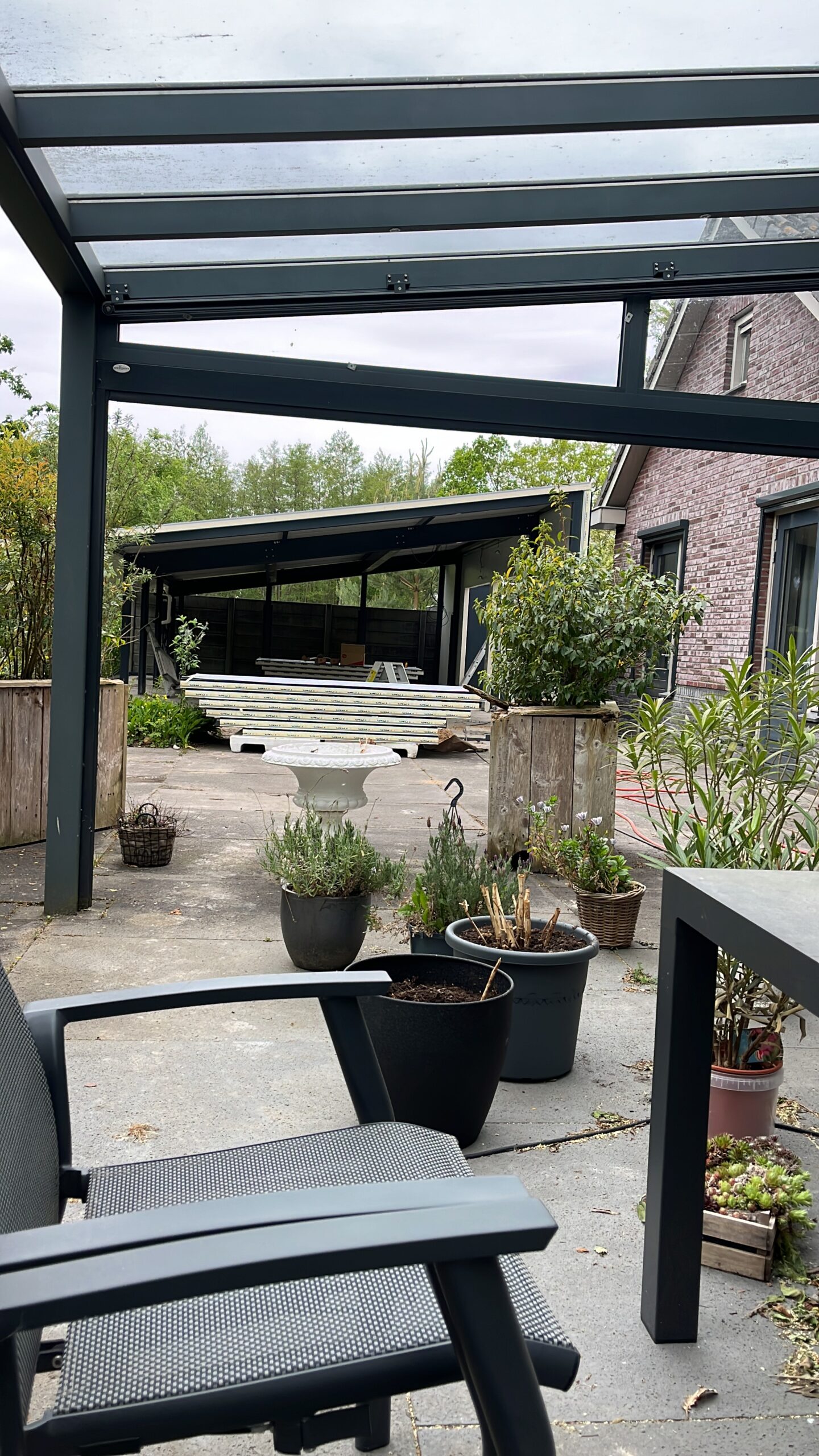 Schuuroverkapping met pergola